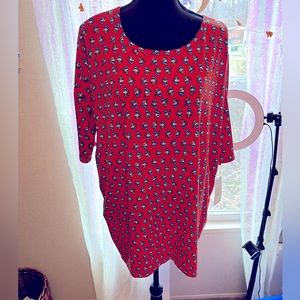 NWT LuLaRoe Disney Irma Orange Donald Duck Top XL